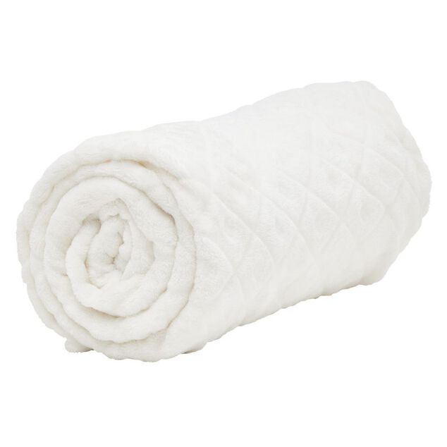 Plaid flanelle 130x160cm blanc