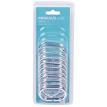 Anneau de douche gris ovale x12