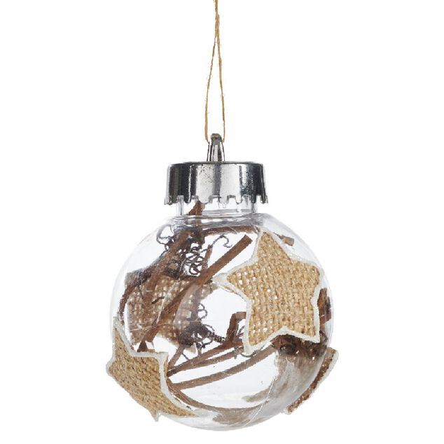 Boule de No&euml;l transparente avec timbres