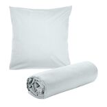 Drap housse 90x190cm avec 1 taie oreiller 63x63cm uni (3 modèles)
