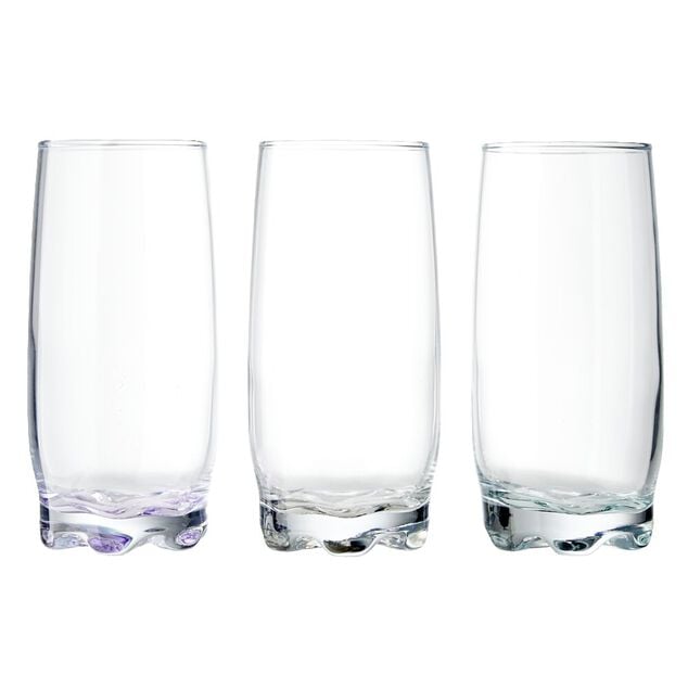 Lot de 3 verres haut fond color&eacute; 39cl H14,5cm
