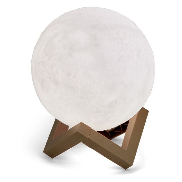 Lampe lune avec support en bois &Oslash;15cm