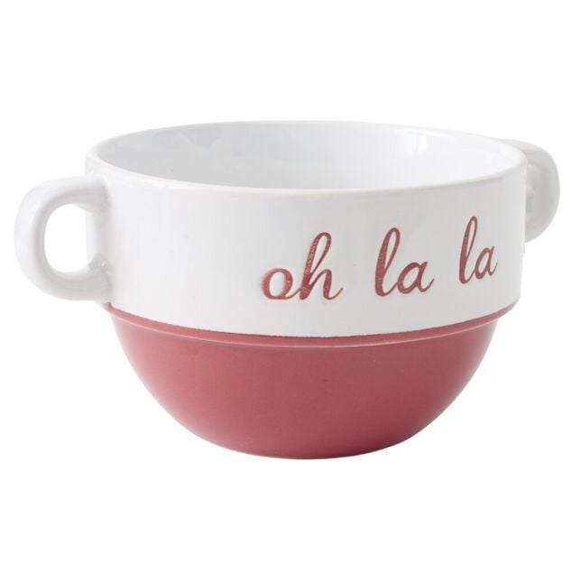Bol en gr&egrave;s 45cl avec anses message