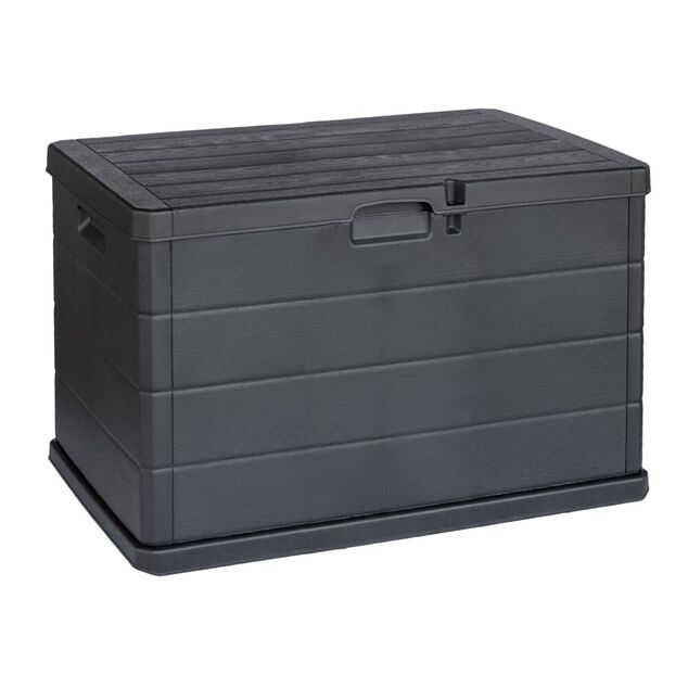 Coffre de rangement jardin plastique gris 78x55xH52cm