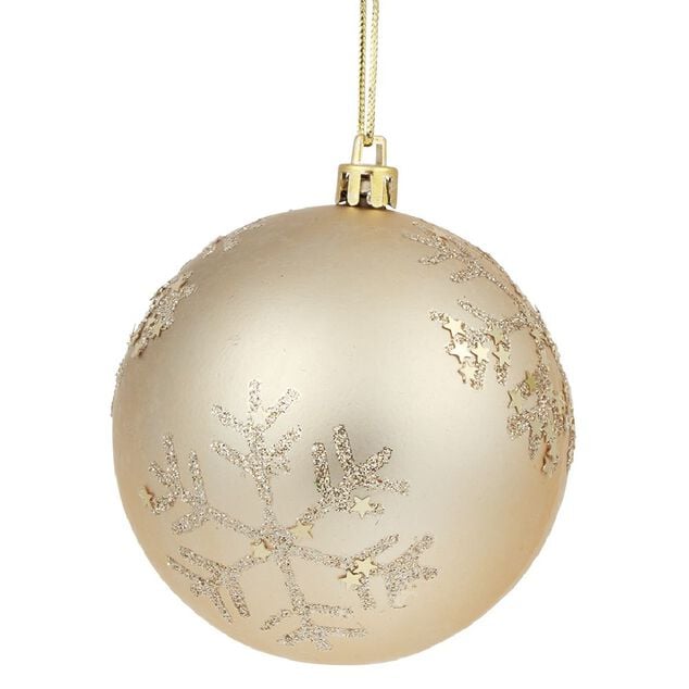Boule de No&euml;l dor&eacute;e &agrave; paillettes &Oslash;8 cm