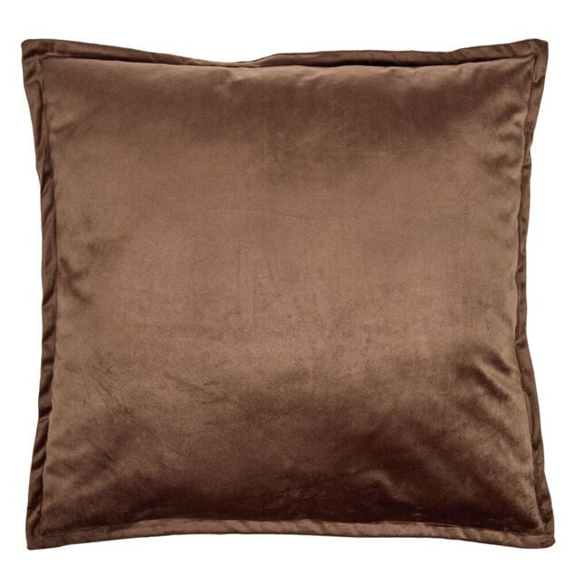 Coussin carr&eacute; velours contour &agrave; volant 60x60cm (3 mod&egrave;les)
