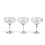 Lot de 3 coupes de champagne en verre 27cl
