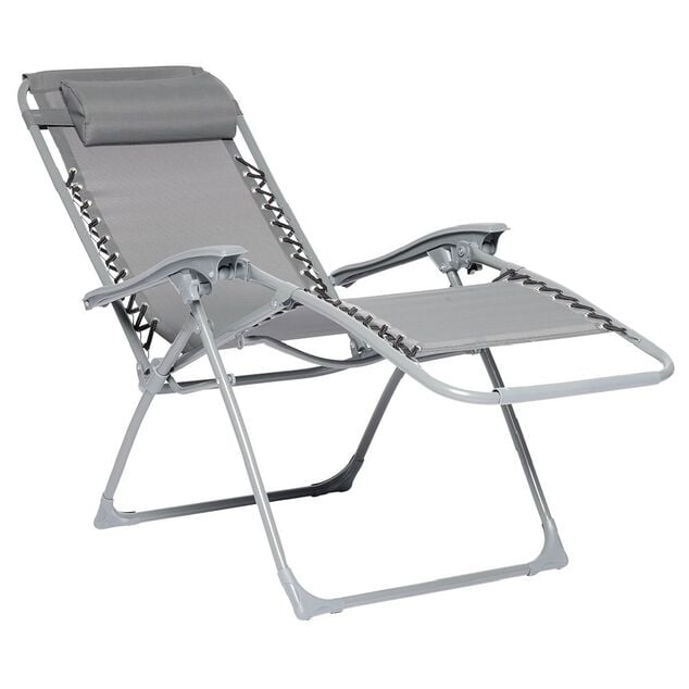 Fauteuil relax inclinable avec t&ecirc;ti&egrave;re gris