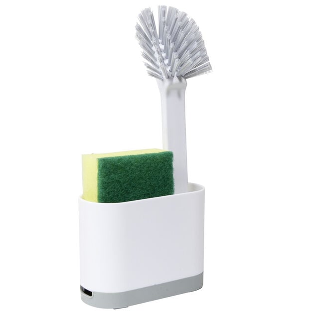 Kit de nettoyage 3en1 brosse/&eacute;ponge/pani&egrave;re 25,5x12,5xH5,5cm
