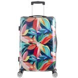 Valise cabine 63L trolley 4 roulettes motif floral tropical 45x26xH66,5cm
