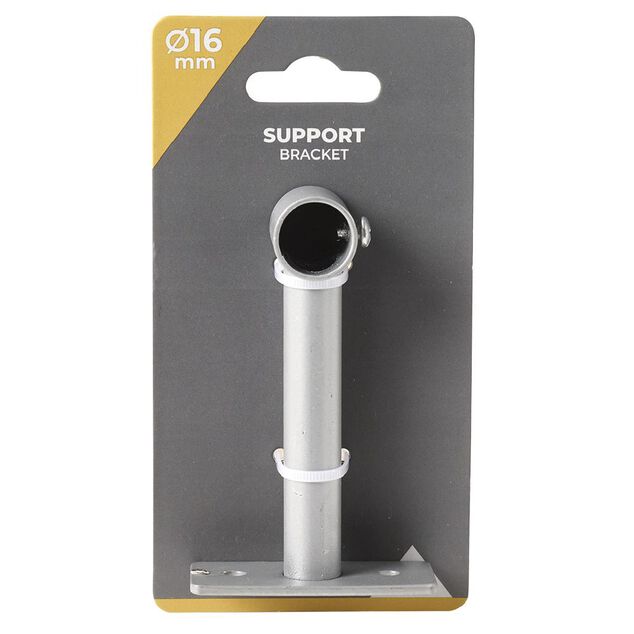 Support long fixe m&eacute;tal gris pour tringle &agrave; rideau &Oslash;1,6xL11cm