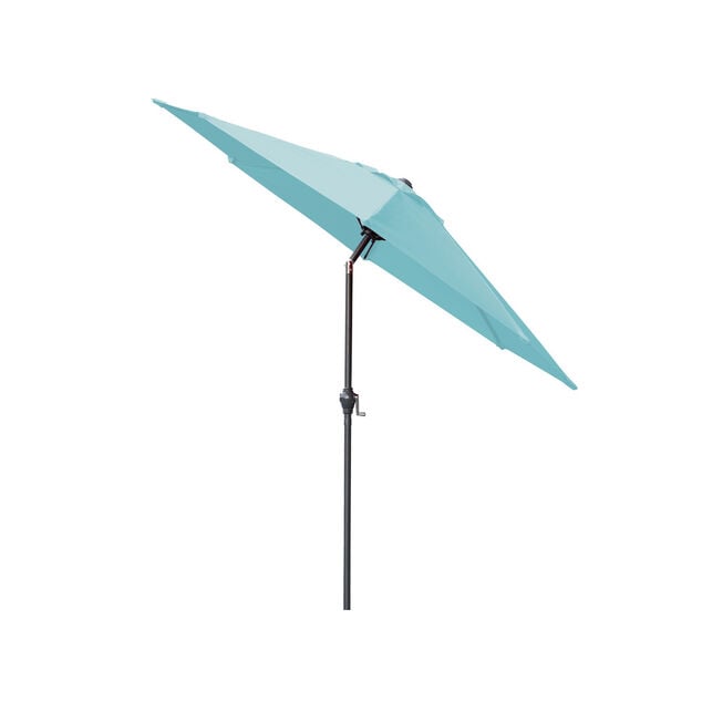 Parasol centr&eacute; rond Java inclinable hauteur ajustable bleu UPF50+ &Oslash;250xH185-245cm