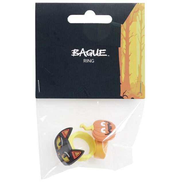 Bague Halloween plastique x2 (2 mod&egrave;les)