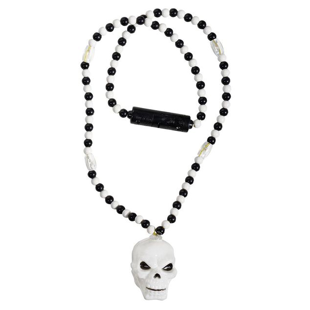 Collier Halloween lumineux fant&ocirc;me ou citrouille ou chauve souris