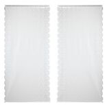 Voilage à motifs uni blanc 60x120cm 1 paire