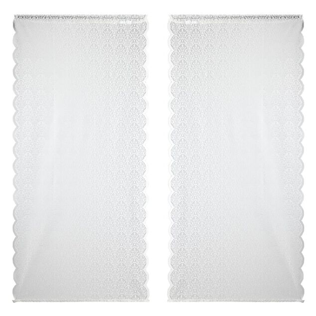 Voilage à motifs uni blanc 60x120cm 1 paire