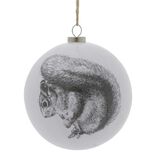 Boule de No&euml;l blanche motif gravure esprit scandinave nature - 4 mod&egrave;les