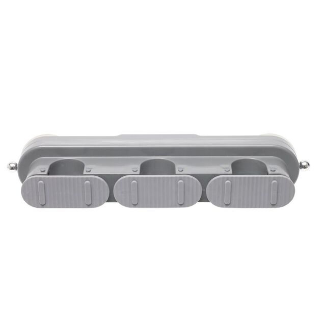 Accroche balai 3 emplacements plastique gris 29x6xH8cm