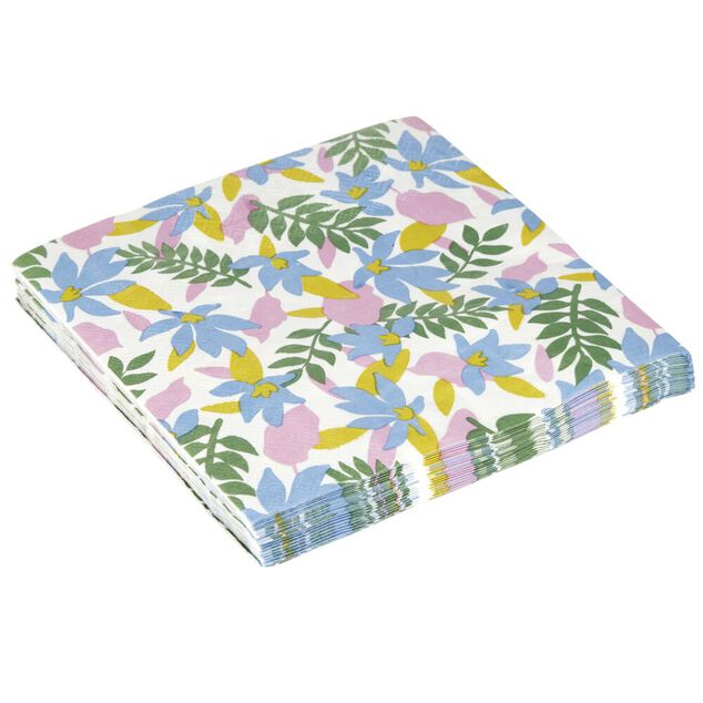 Serviettes papier x20 motif fleuri 33x33cm (2 mod&egrave;les)