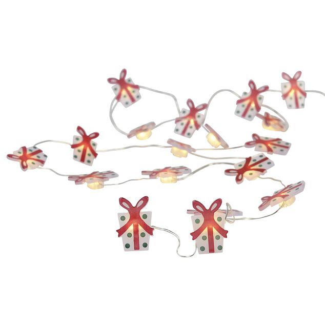 Guirlande flocons de neige argent&eacute;e 20 LED