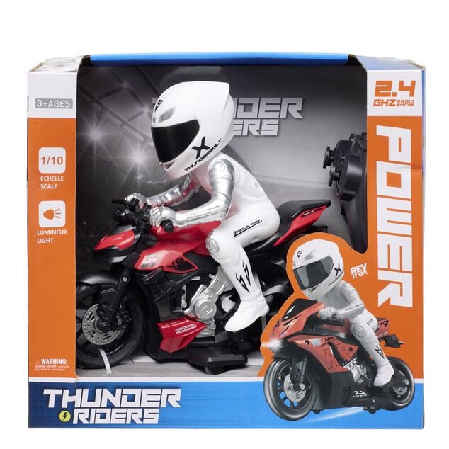 Moto t&eacute;l&eacute;command&eacute;e 1/10 lumineuse USB 21x9xH19cm (2 mod&egrave;les)
