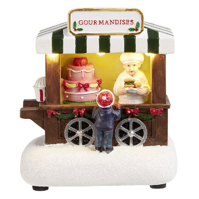 Stand vente de gourmandises lumineux Village de Noël