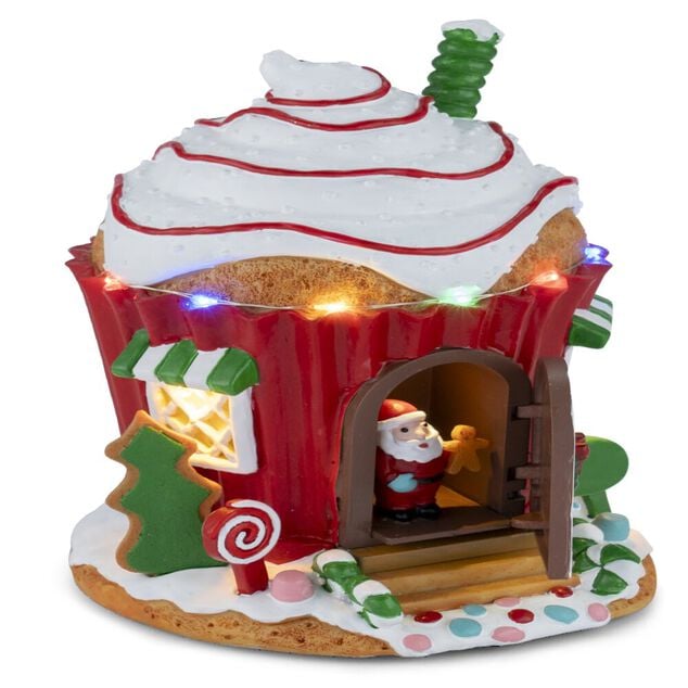 Maison cupcake lumineuse, anim&eacute;e et musicale