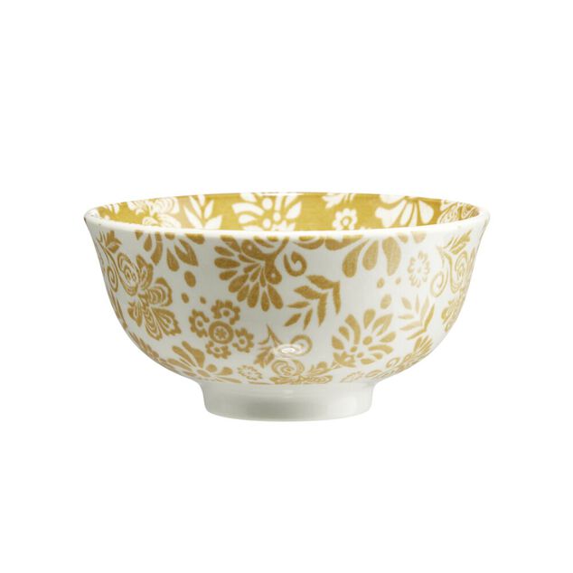 Bol Indie porcelaine motif floral bicolore &Oslash;14xH6,5cm (3 mod&egrave;les)