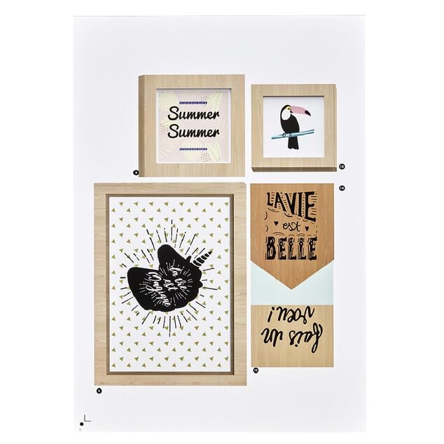 Kit 17 stickers déco effet cadre imitation bois