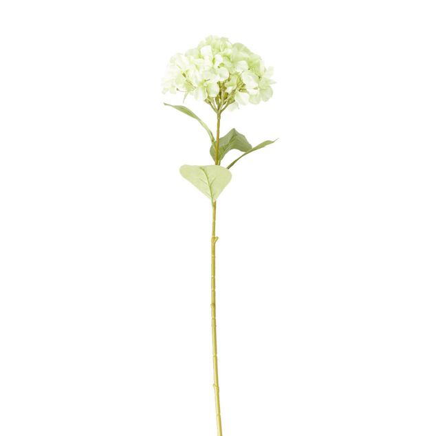 Fleur artificielle 1 tige hortensia vert clair H82cm