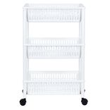 Desserte de cuisine 3 niveaux pani&egrave;res blanches