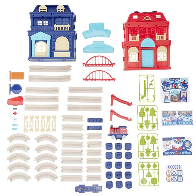 Circuit locomotive et gare dans valise 2en1 103x37xH36cm