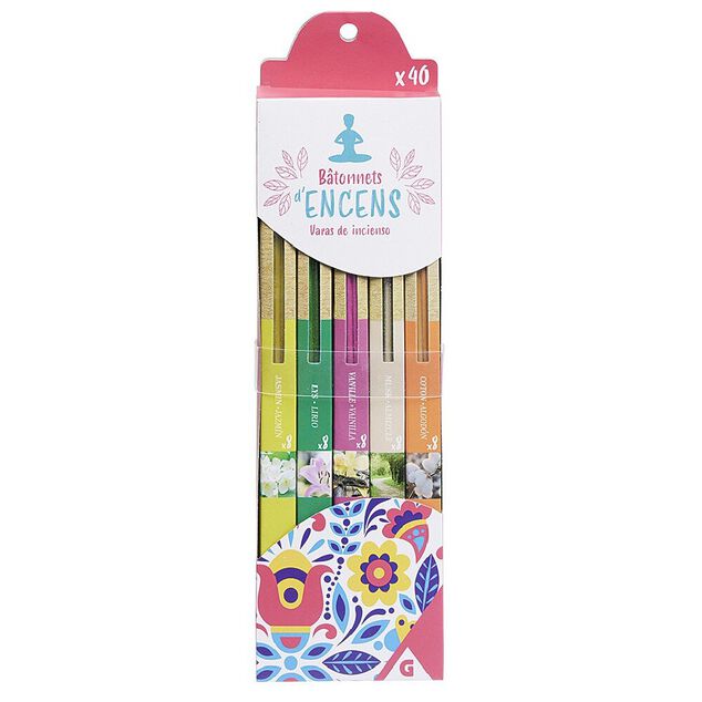 B&acirc;tonnet d'encens parfums vari&eacute;s x40