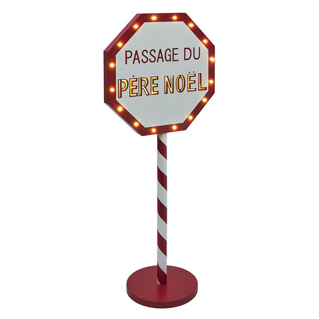Panneau lumineux Passage du P&egrave;re No&euml;l 20 LED blanc chaud H70,5cm