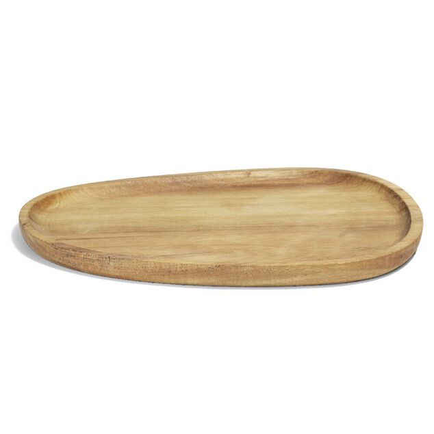 Plateau en bois d'acacia ovale 25x34cm