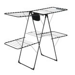 Étendoir à linge 2 niveaux 31m d'étendage métal noir 160x60xH127cm