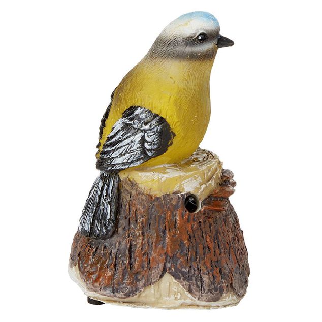 Oiseau d&eacute;coratif &agrave; d&eacute;tecteur de mouvement 7x6xH9,5 cm