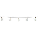 Guirlande solaire guinguette forme ampoule 10 LED blanc chaud 3,7 m