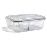Boîte alimentaire compartimentée en verre couvercle plastique 1,5L