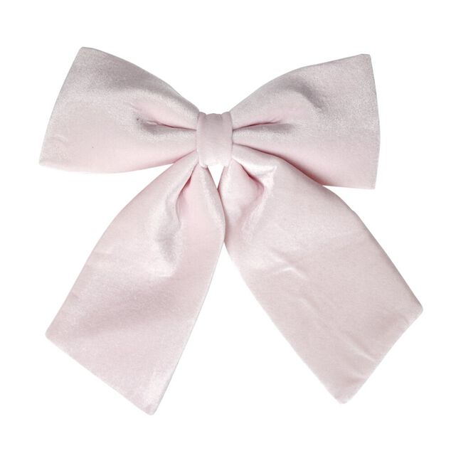 Noeud de No&euml;l velours rose poudr&eacute; grand mod&egrave;le 40x40cm