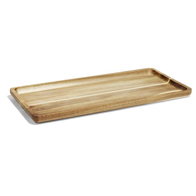 Plateau en bois d'acacia rectangulaire 17,8x40cm