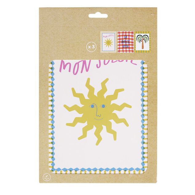 Affiche d&eacute;co x3 papier th&egrave;me tropical 10x15cm (4 mod&egrave;les)