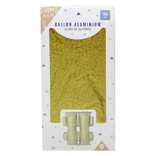 Ballon symbole # dièse aluminium H36cm (2 modèles argenté ou doré)