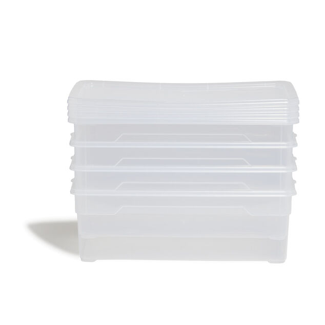 Lot de 4 box 11L plastique transparent