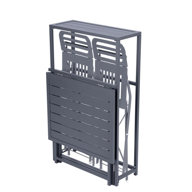 Table pour balcon Oslow pliante acier gris 60xP75xH100cm
