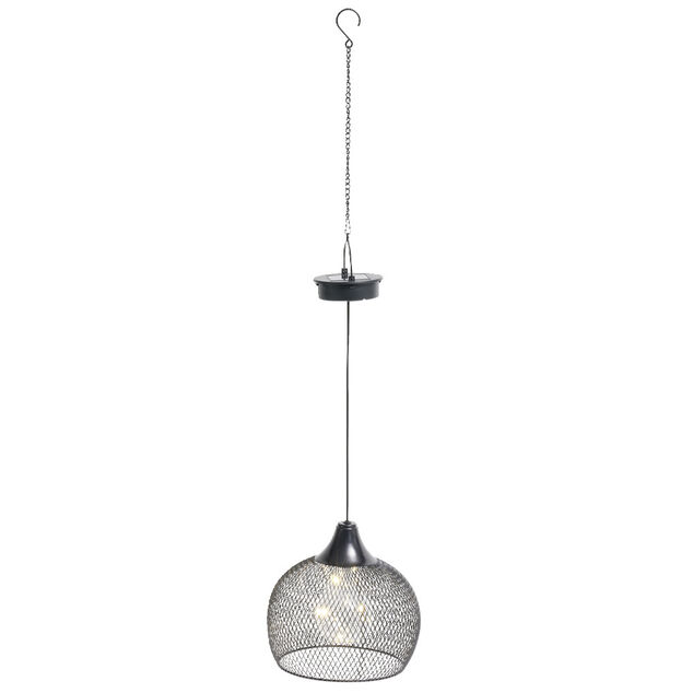 Lampe solaire 5LED &agrave; suspendre en m&eacute;tal &Oslash;18,5xH70cm