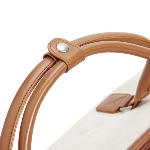 Sac de voyage canevas beige et marron 49x24xH31cm