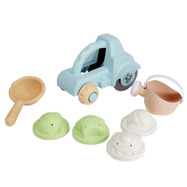 Jeu de plage moule v&eacute;hicule pelle et arrosoir Funky 7 pi&egrave;ces