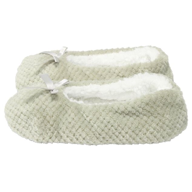 Chaussons ballerines fourr&eacute;s femme gris 40/41