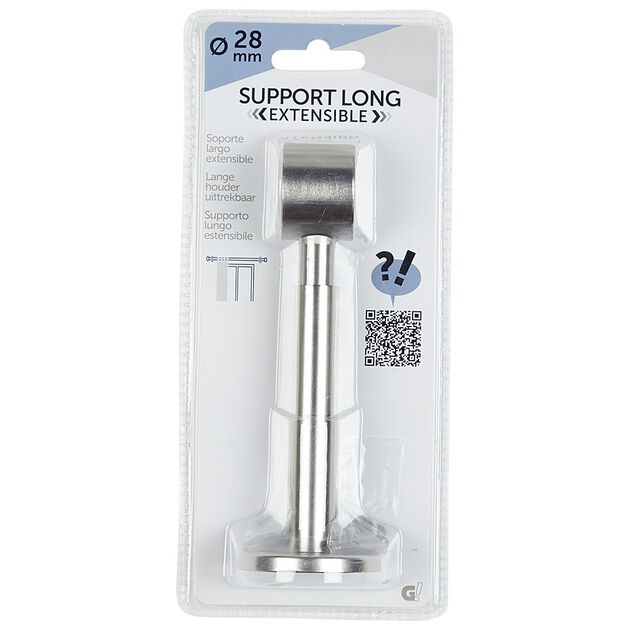 Support long extensible pour tringle gris m&eacute;tal
